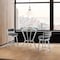 Armen Living Naomi and Roman 3-Piece Counter Height Dining Set in Brushed Stainless Steel and Gray Faux Leather SETNMRMGRBS3 - alternate 6